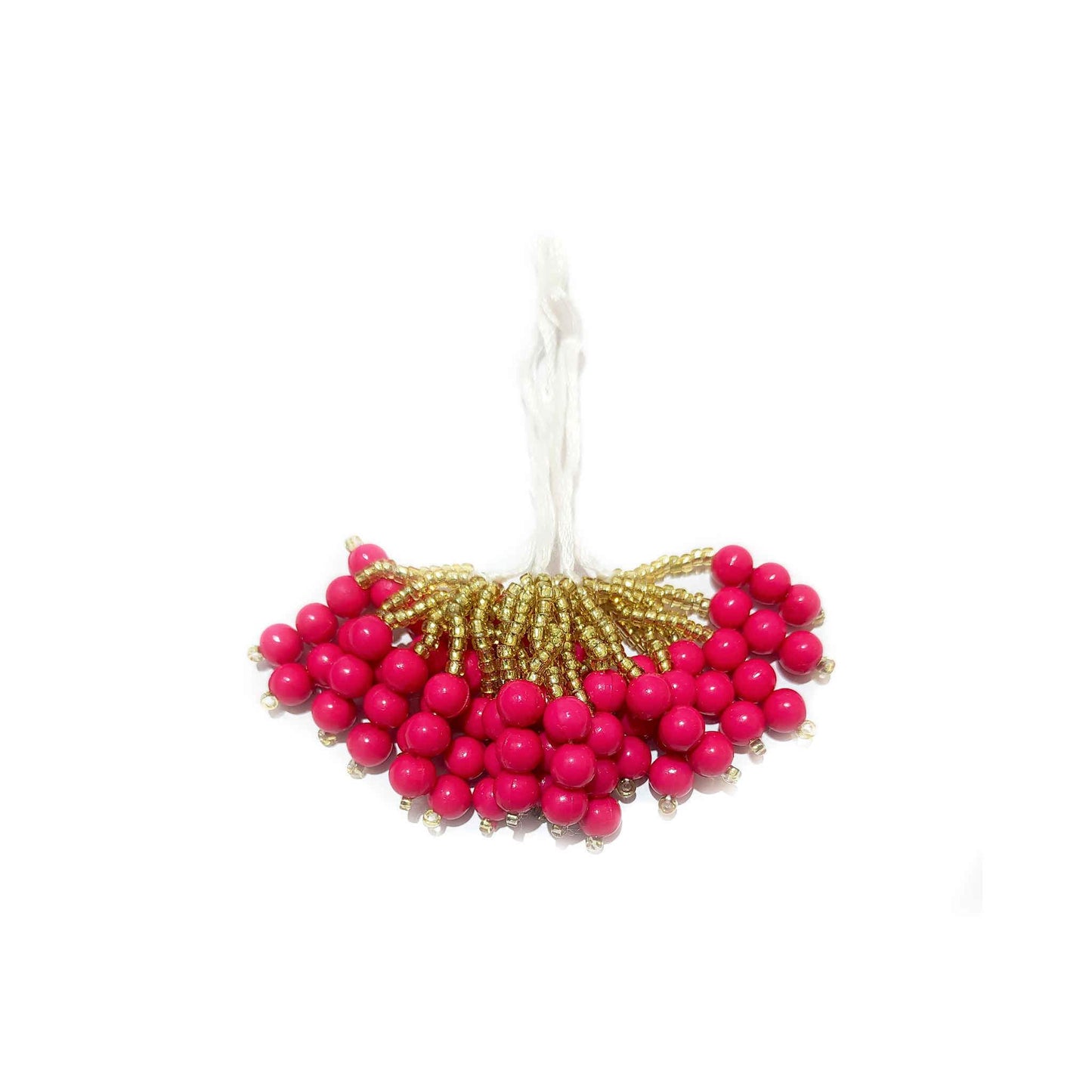 Indian Petals Handmade Beaded Thread Fringe Tassel with Cheed for Craft, Jewelry or Dressing - Design 845, Crimson