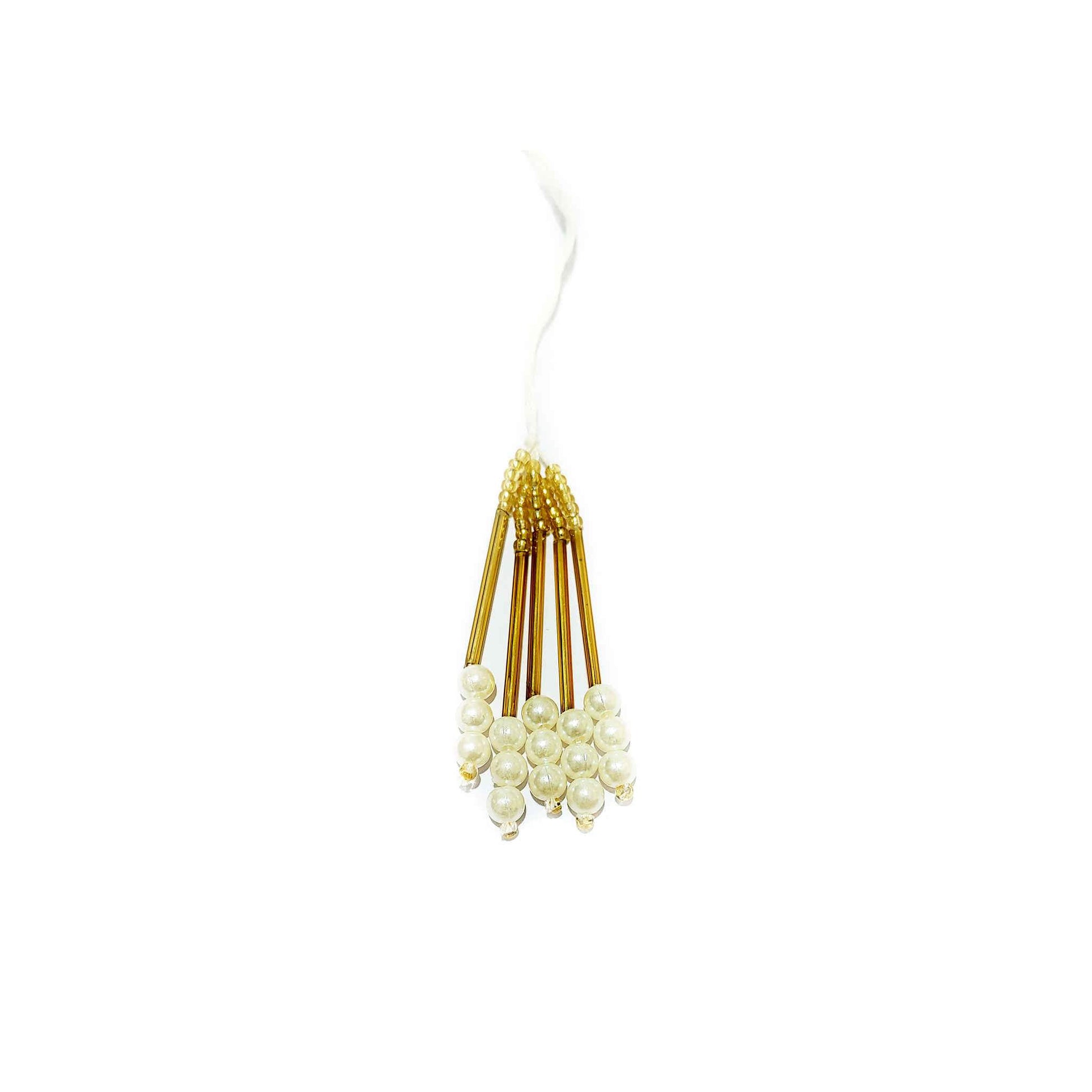 Indian Petals Handmade Beaded Tube-light Thread Craft, Jewelry Fringe Tassel with Cheed - Design 851