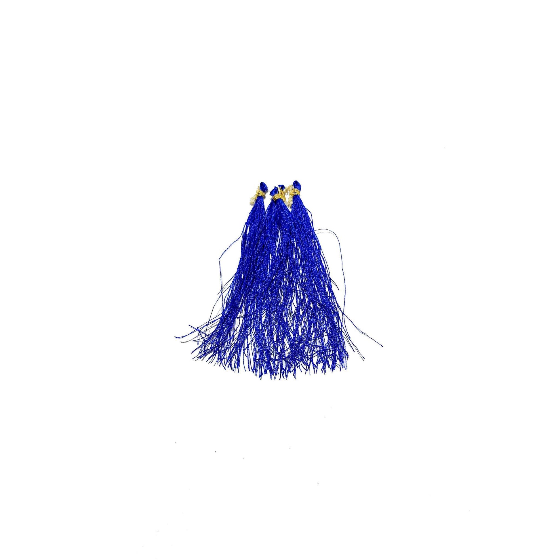 Indian Petals Handmade Long Thread Fringe Tassel for Craft, Jewelry or Dressing - Design 860, Blue