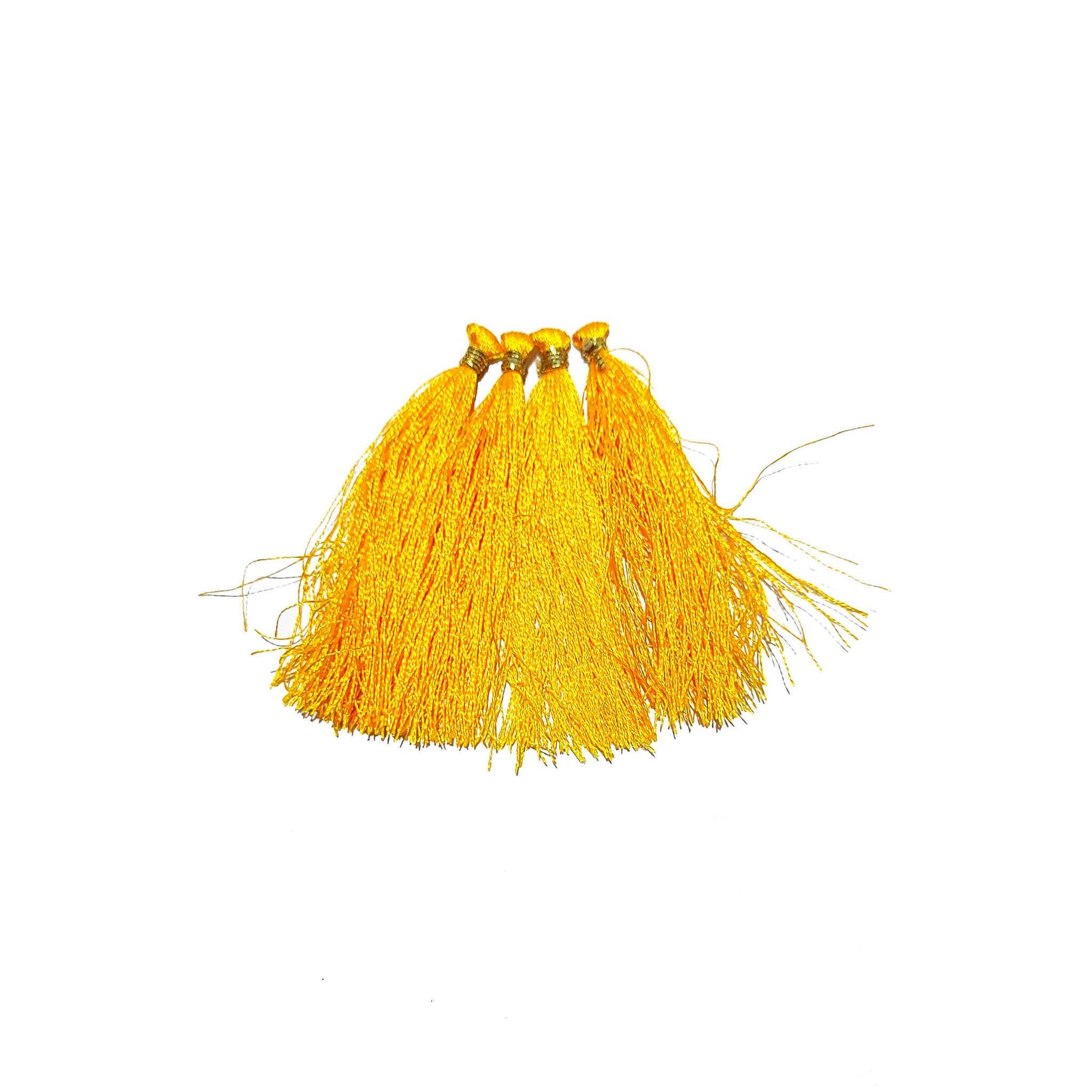 Indian Petals Handmade Long Thread Fringe Tassel for Craft, Jewelry or Dressing - Design 860, Yellow