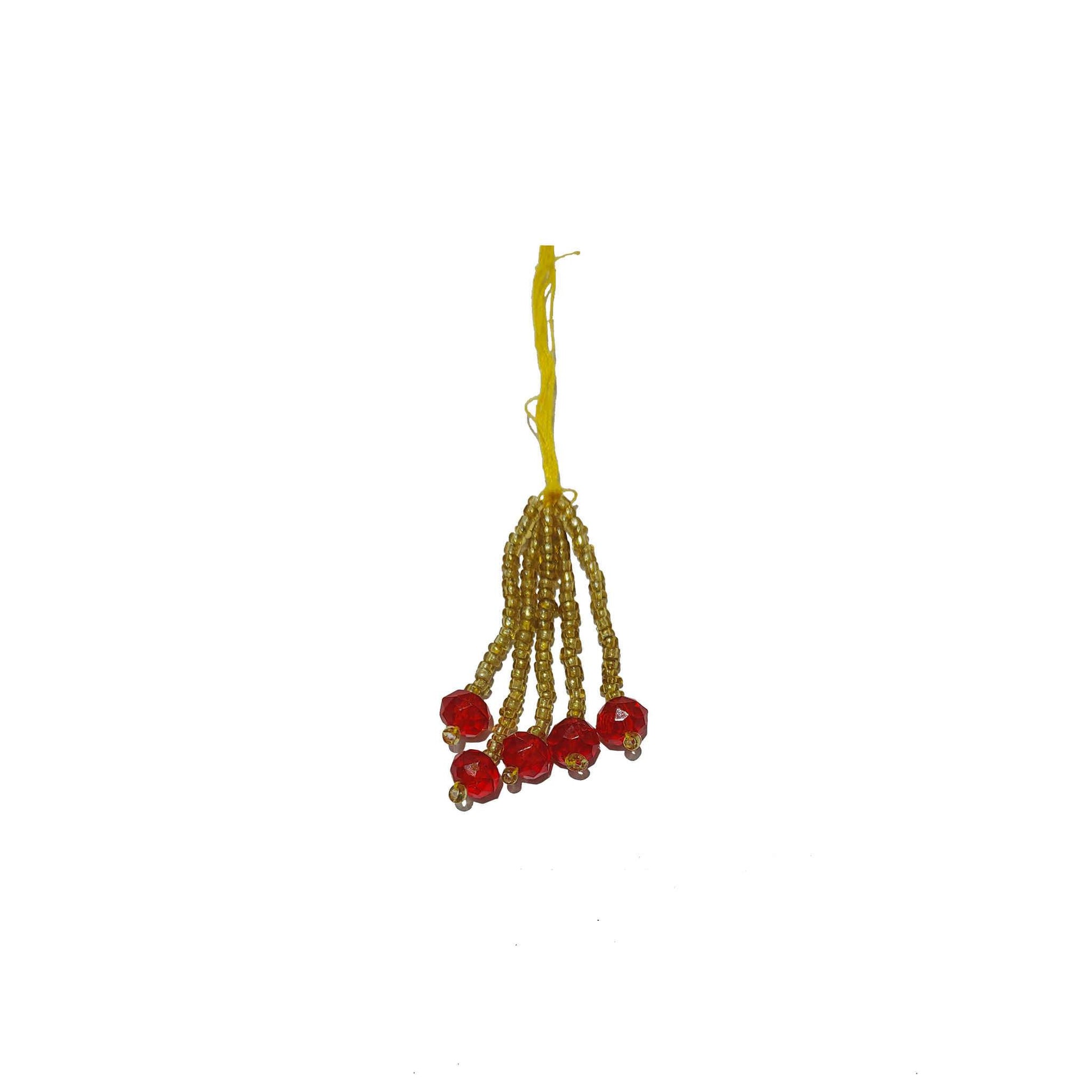 Indian Petals Handmade Beaded Thread with Small Cheed Craft, Jewelry Fringe Tassel - Design 880