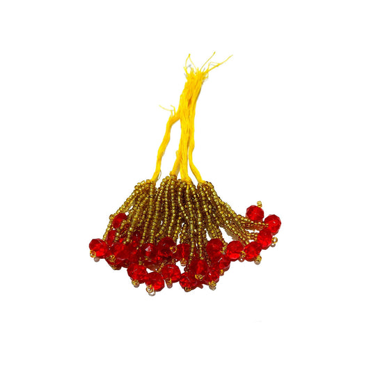 Indian Petals Handmade Beaded Thread with Small Cheed Craft, Jewelry Fringe Tassel - Design 880