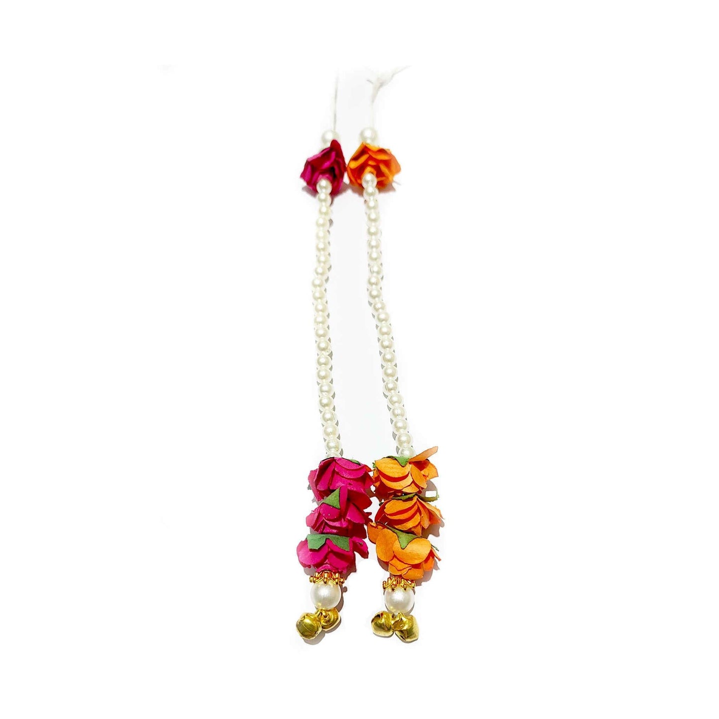 Indian Petals Handmade Long Beaded Pearl Thread Craft, Jewelry Fringe Floral Tassel - Design 885, Large