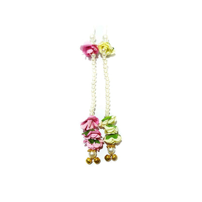 Indian Petals Handmade Long Beaded Pearl Thread Craft, Jewelry Fringe Floral Tassel - Design 885, Medium
