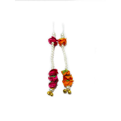 Indian Petals Handmade Long Beaded Pearl Thread Craft, Jewelry Fringe Floral Tassel - Design 885, Small
