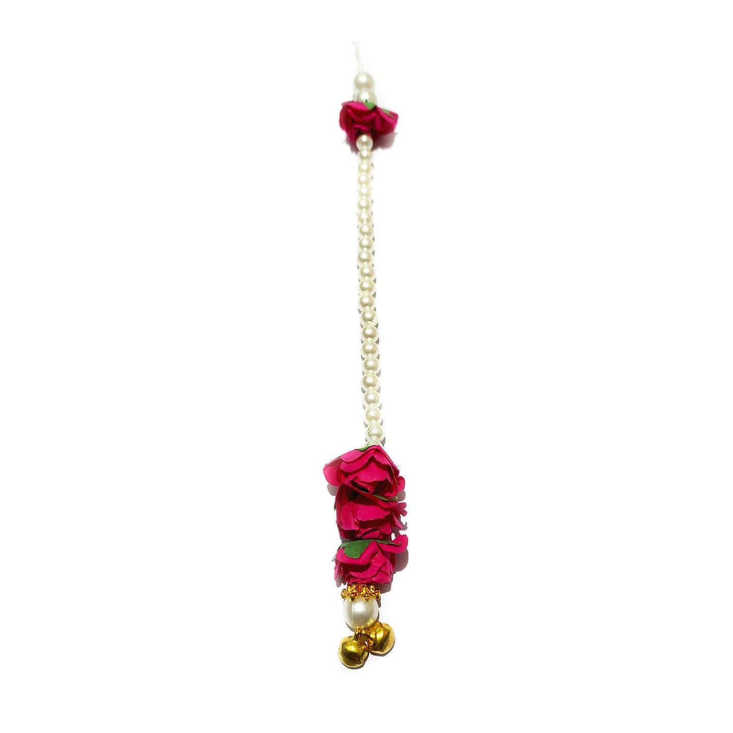 Indian Petals Handmade Long Beaded Pearl Thread Craft, Jewelry Fringe Floral Tassel - Design 885