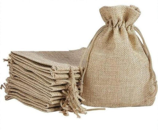Durable Jute Plain Potli Elegant String Knot Gift Pouch Bag for Females, Gift Bag Handmade Pouch Purse InfiDesignCreation 