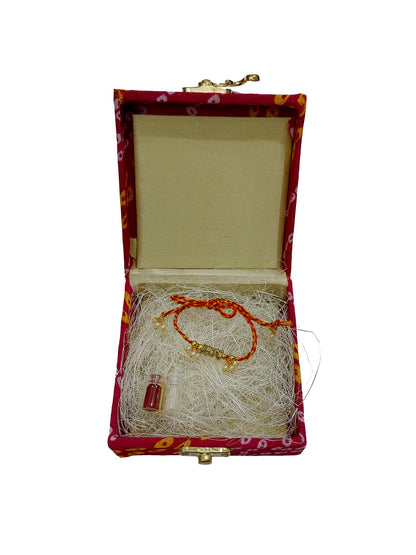 Indian Petals - Beautiful Elegant Handmade weightless Diamond Ring with Ghungroo Beads Rakhi for your loving Brother