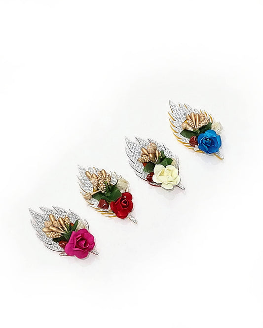 Indian Petals - Beautiful Handcrafted Premium Glittery Leaf Style Floral Mini Roli Chawal