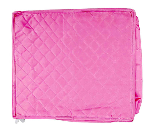 Portable Foldable Premium Kit Organiser Bag Toiletry Vanity Travel Toiletry Kit for Ladies, Saree Cover (Pink) - Indian Petals