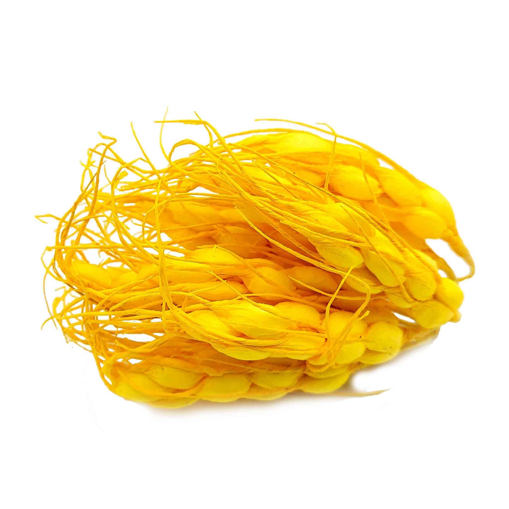 Beautiful Bud Sticks for DIY Craft, Trouseau Packing or Decoration (Bunch of 12) - Design 56, Yellow - Indian Petals