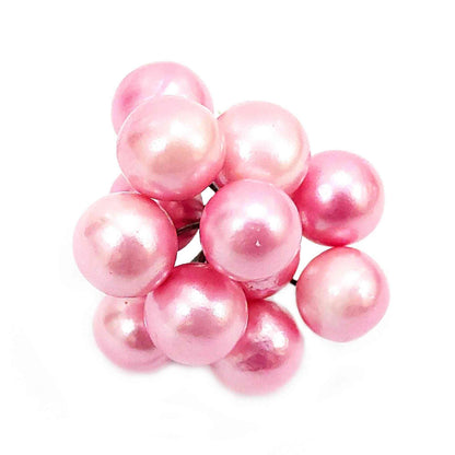 Indian Petals Mettalic finish Pearl Stick for DIY Craft, Trouseau Packing or Decoration (Bunch of 12) - Design 116, Pink - Indian Petals